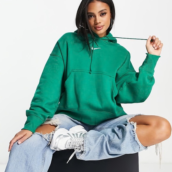 Nike Tops - NIKE PHOENIX GREEN SIZE SMALL CROPPED LOOSE SWEATSHIRT HOODIE NEW WITHOUT TAGS